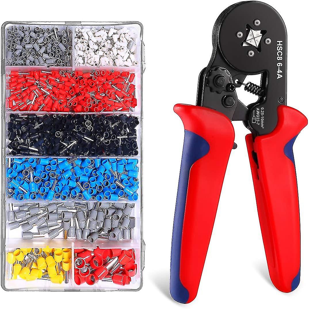 Idesion 1200 4-sided Crimping Pliers Wire Ferrules Lugs Tools 0.2510 Mm Professional Electrician