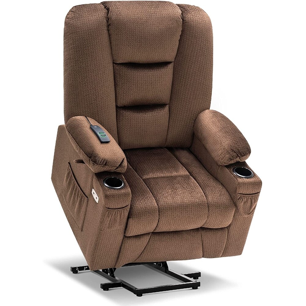 MCombo Large Electric Power Lift Recliner Chair with Massage and Heat for Elderly  Fabric 7549