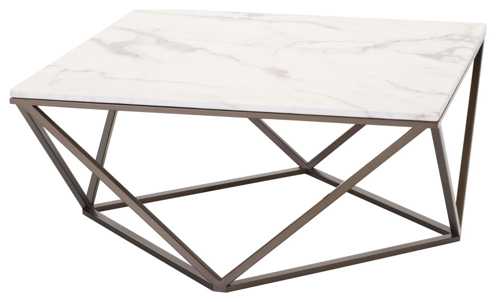 Tintern Coffee Table White  ampAntique Brass   Transitional   Coffee Tables   by Sideboards and Things  Houzz