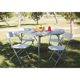 Office Star Products 5-Piece Grey Folding Table Set PCT-05