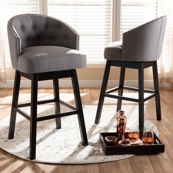 Transitional Swivel Bar Stool (Set of 2)