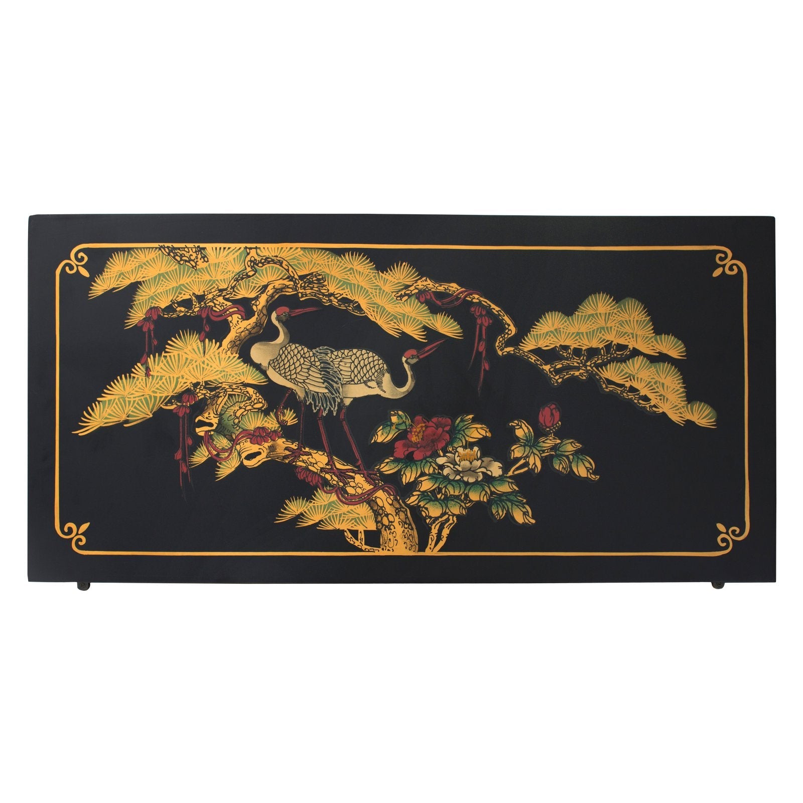 Oriental Furniture Black Lacquer Cabinet