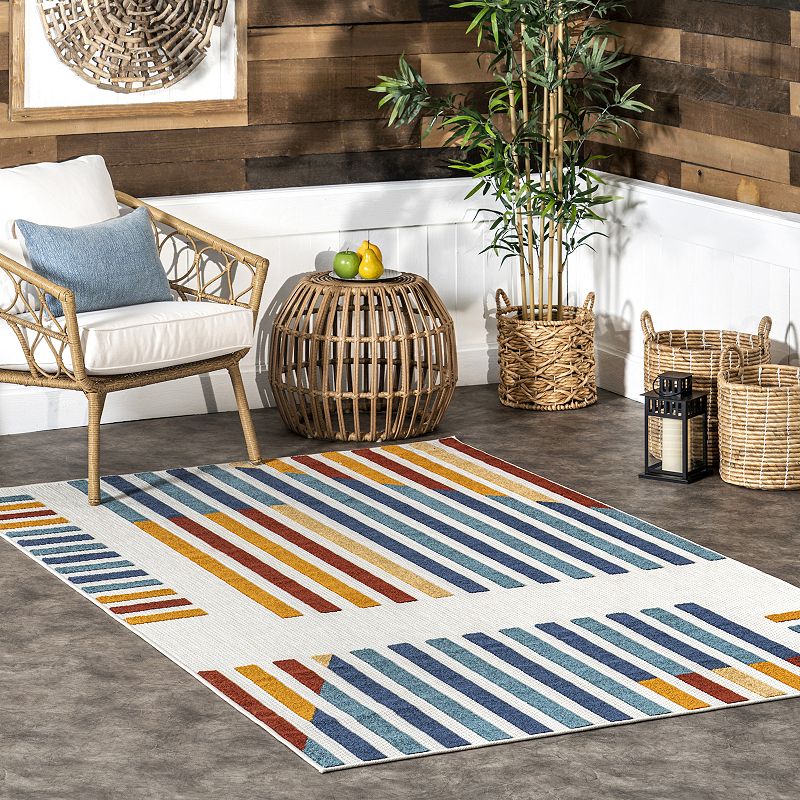 nuLoom Adali Contemporary Striped Indoor/Outdoor Area Rug