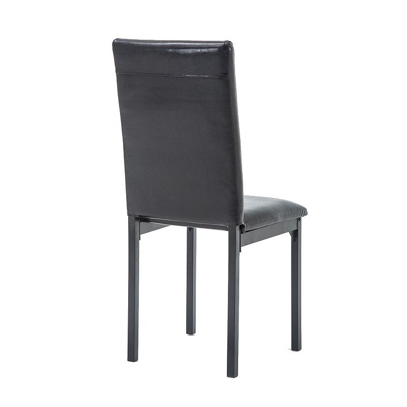 Leatherette Elongated Back Dining Chair， Set of 4， Black