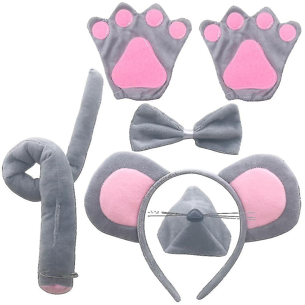 1 Set Mouse Costume Set Including Mouse Ears Headband Mouse Nose Mouse Tail Bow Tie Kit