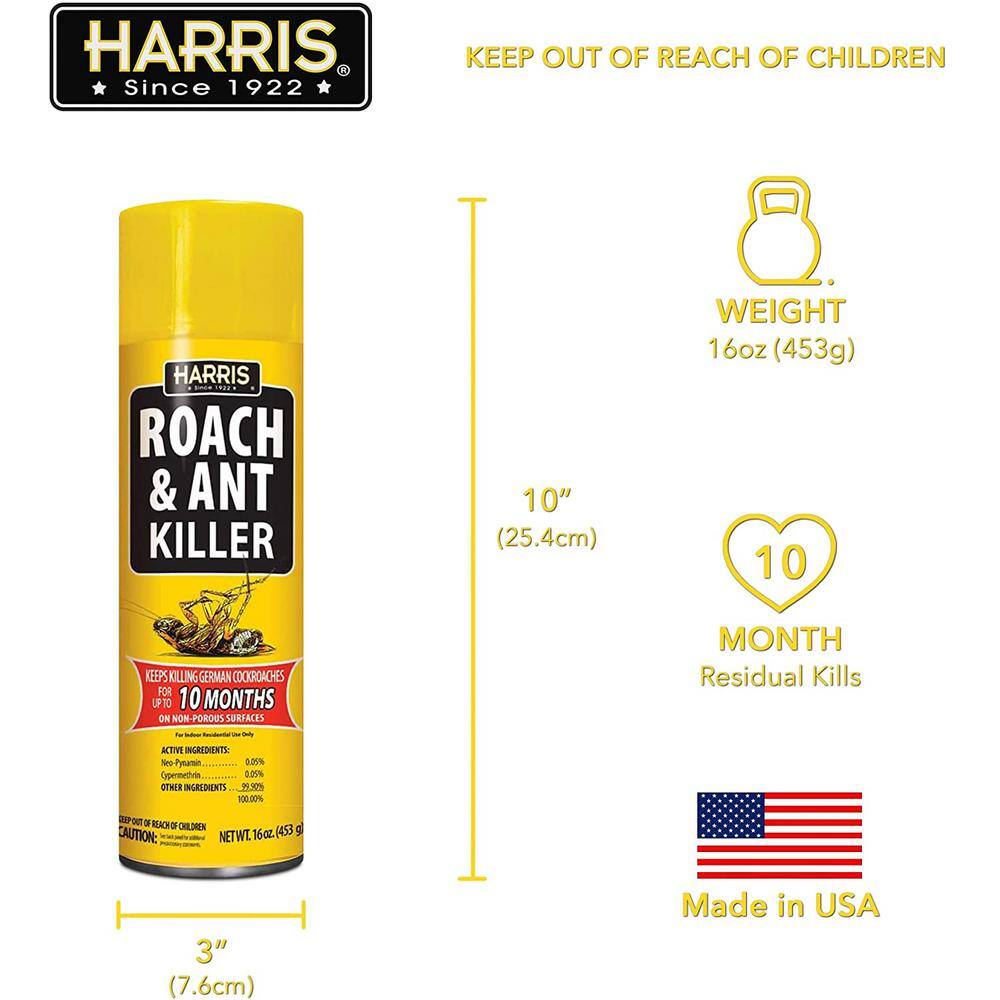 Harris 16 oz. 10-Month Roach and Ant Killer Aerosol Spray RA-16