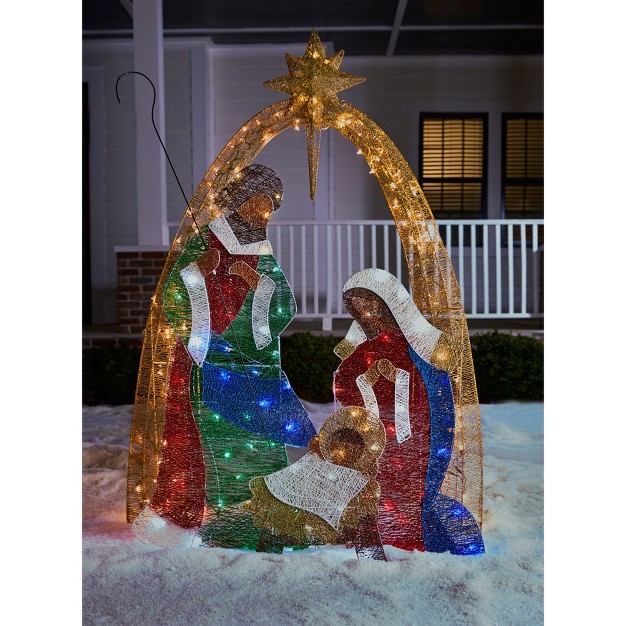 Crystal Fabric Multi colored Nativity Scene