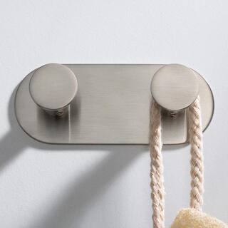 KRAUS Elie Bathroom Robe and Towel Double Hook in Brushed Nickel KEA-18803BN