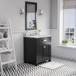 Water Creation 30 in. Vanity in Espresso with Marble Vanity Top in Carrara White Madison 30E