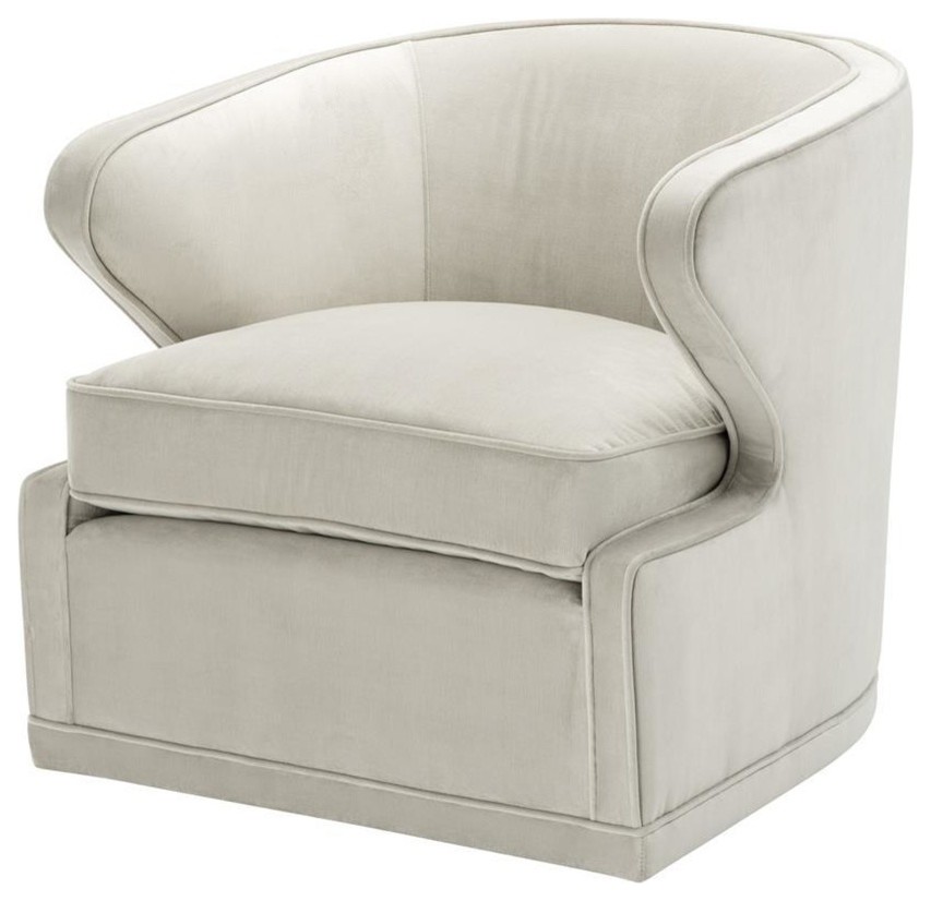 Gray Velvet Swivel Chair  Eichholtz Dorset   Transitional   Armchairs And Accent Chairs   by Oroa   Distinctive Furniture  Houzz