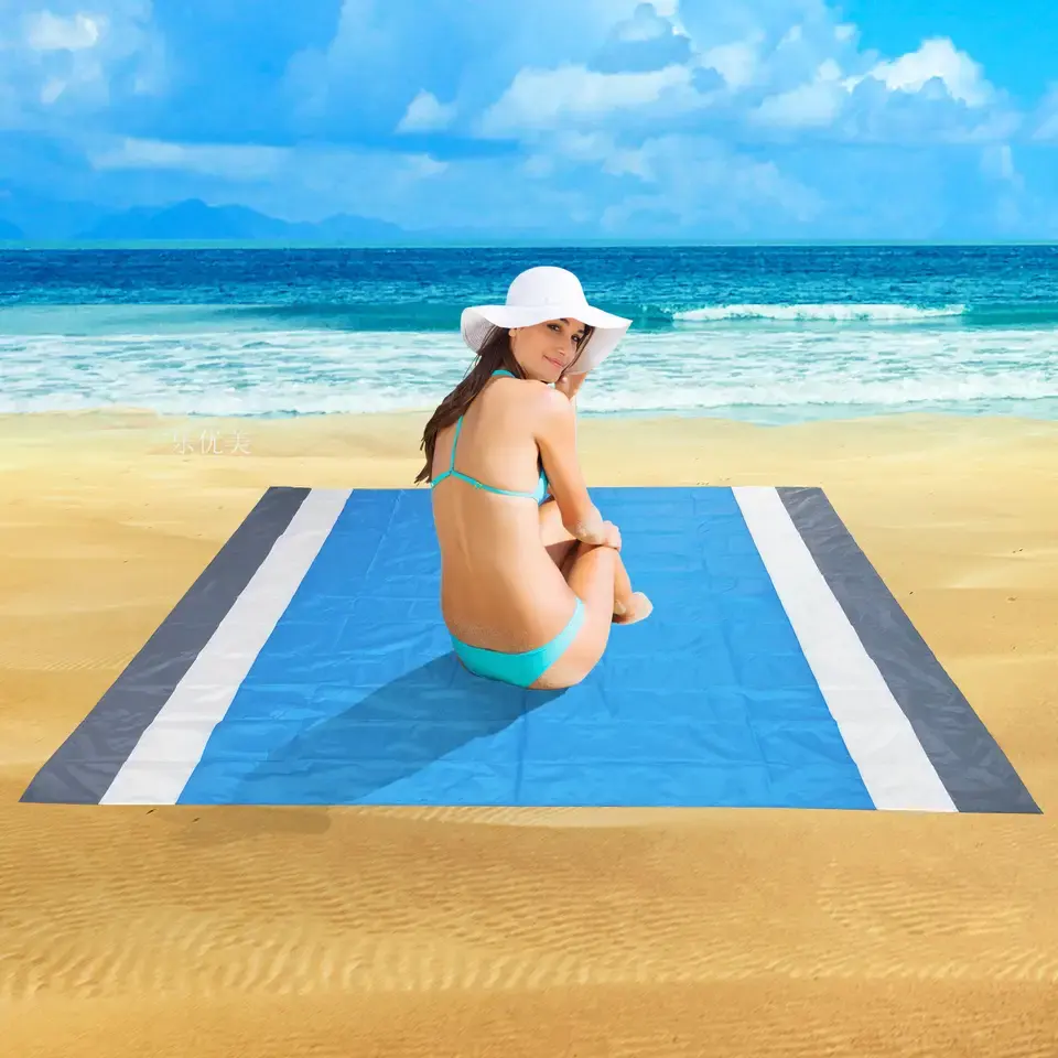 210*200cm Sand Proof Extra Large Oversize Quick Drying Lightweight   Durable Beach Blanket