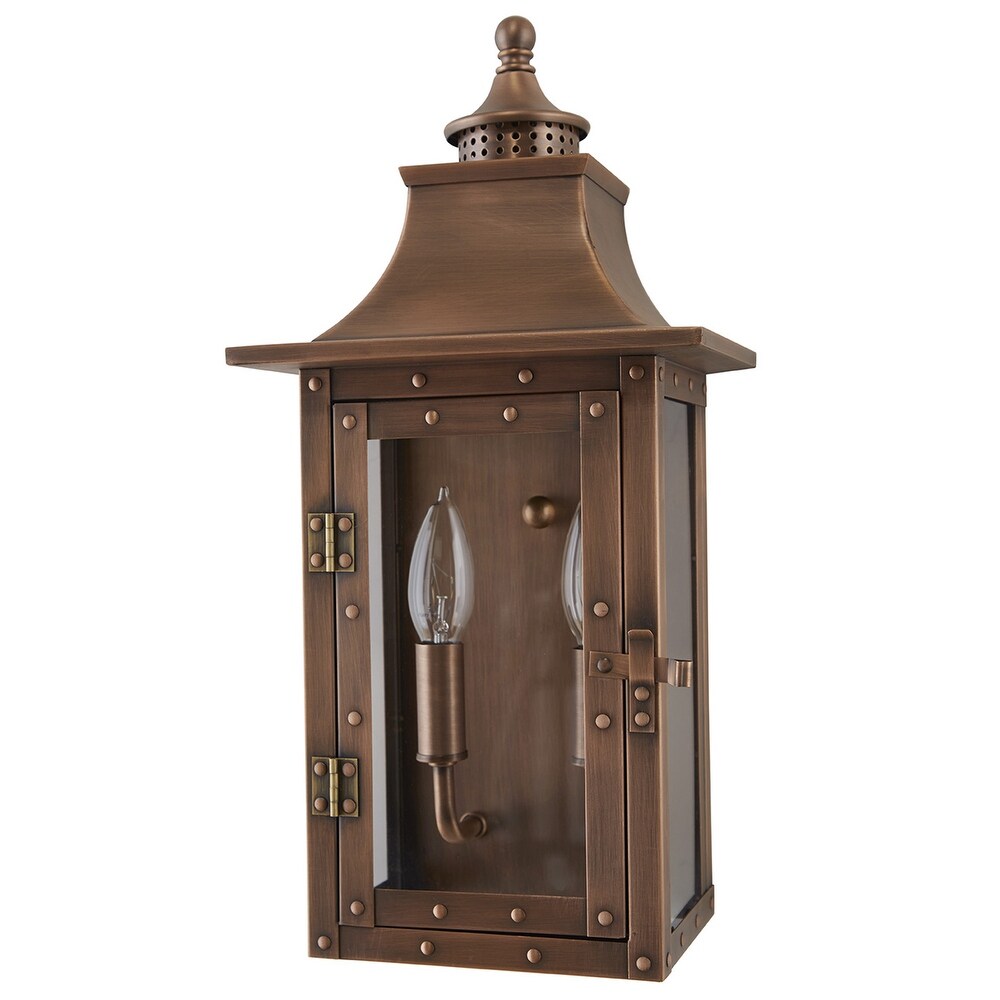 St. Charles 2 light Copper Patina Outdoor Wall Mount