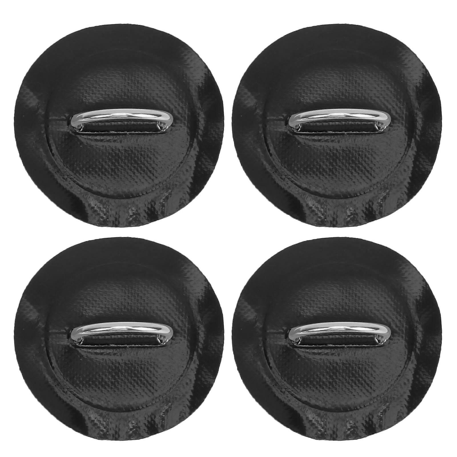 4pcs Inflatable Boat Kayak Dring Pad Patch Marine Fixed Buckle With Elastic Bungee Cordblack Patch