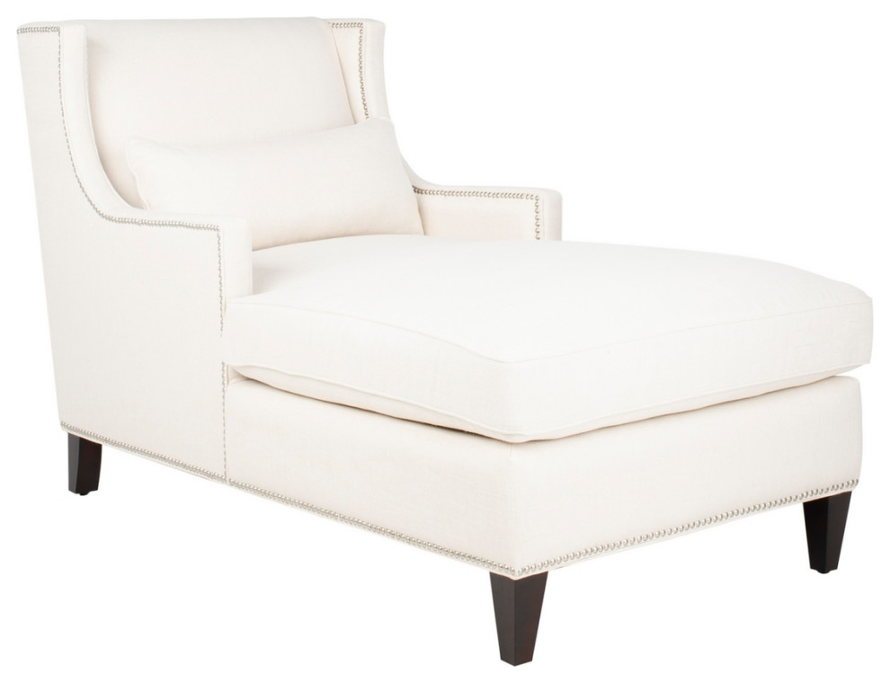 Carolann Studded Chaise Sand   Transitional   Indoor Chaise Lounge Chairs   by Love Sofa  Houzz