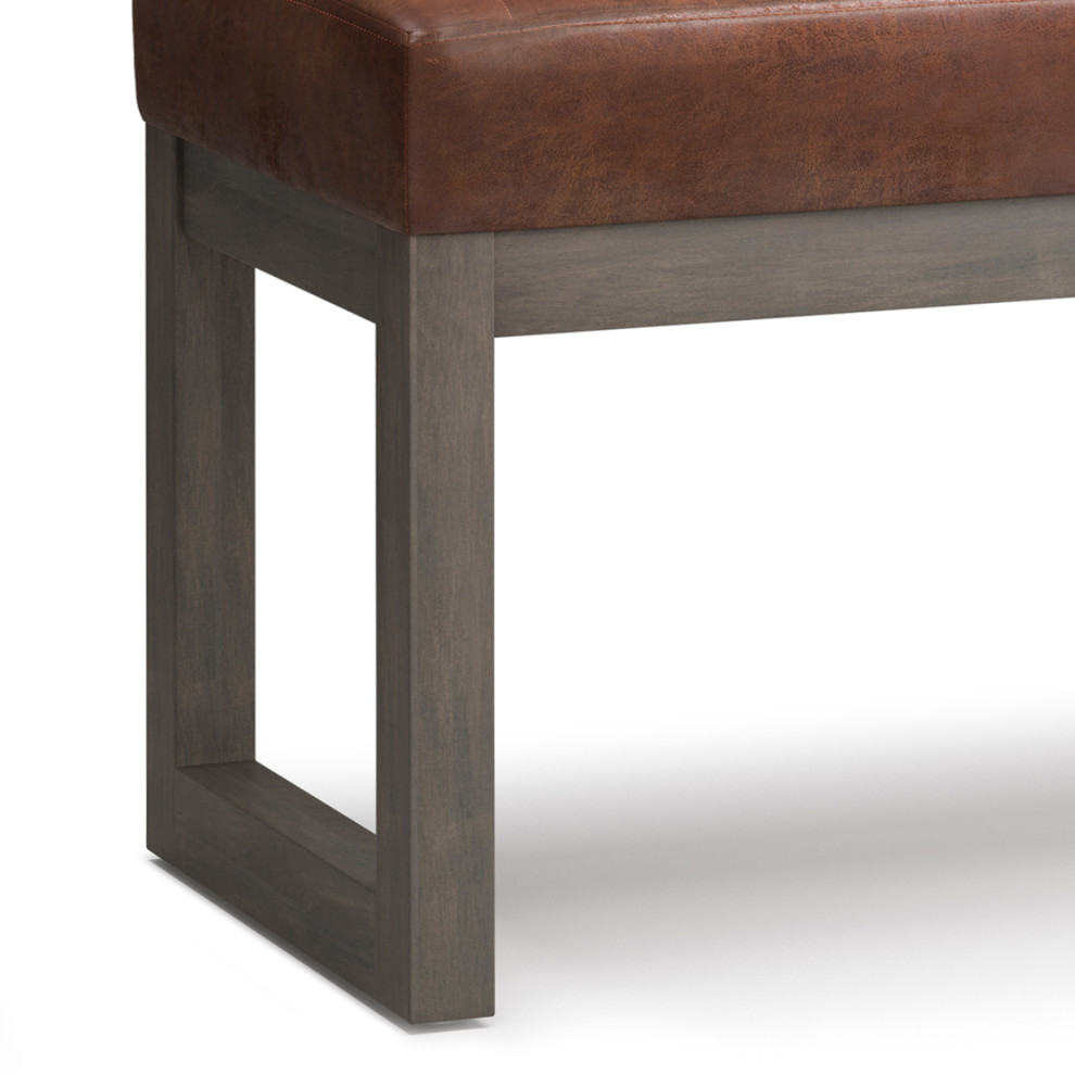 Casey Ottoman Bench  Faux Leather   Transitional   Upholstered Benches   by Simpli Home Ltd.  Houzz