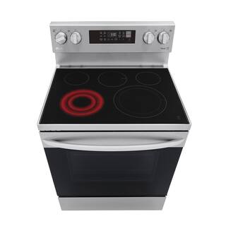 LG 30 in. 6.3 cu. ft. Smart Wi-Fi Enabled Fan Convection Electric Range Oven with AirFry and EasyClean in. Stainless Steel LREL6323S