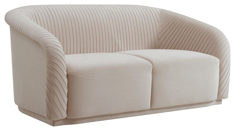 Yara Pleated Velvet Loveseat by Inpsire Me Home Decor   Transitional   Loveseats   by TOV Furniture  Houzz