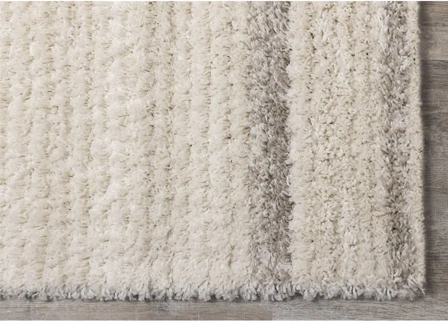 Rondo 5 x 8 Striped Cream Shag Rug