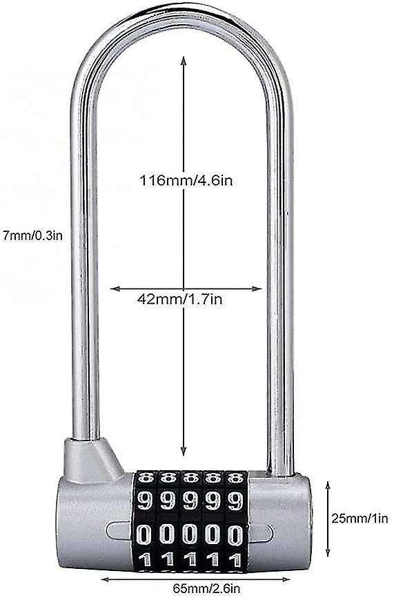 2.75 Inch Beams Lock Cabinet Door Password Gym 5 Solid Combination Lock Resettable Zinc Alloy