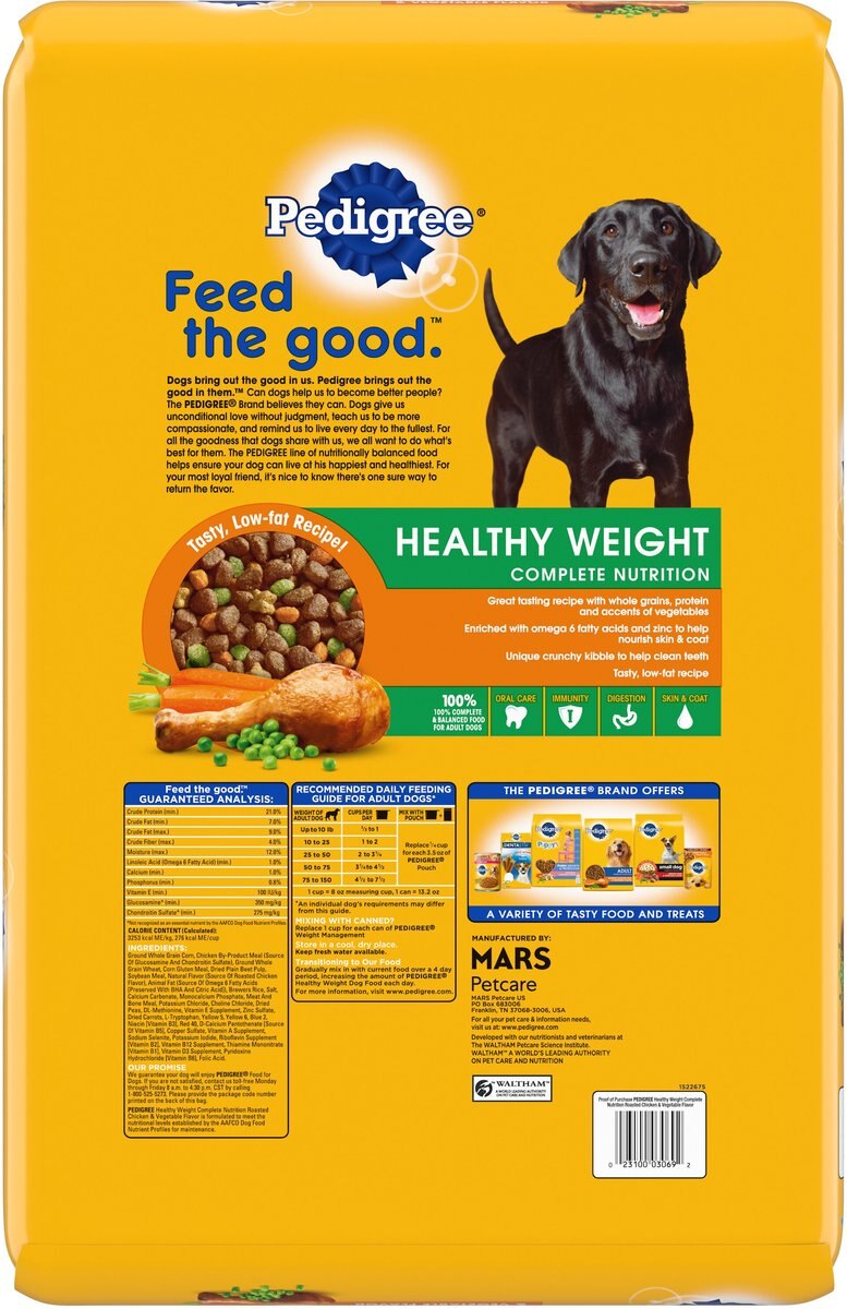 Pedigree Healthy Weight Roasted Chicken and Vegetable Flavor Dog Food