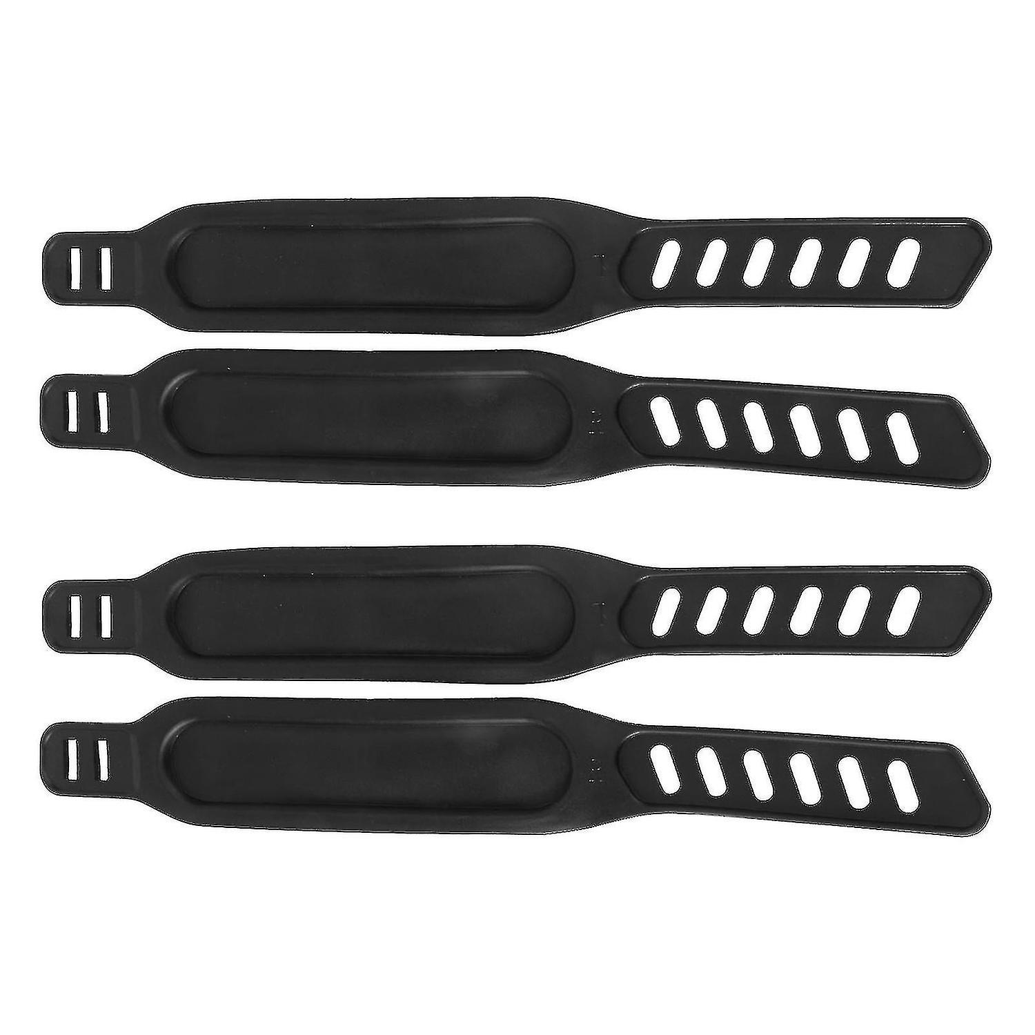 4 Pcs Foot Pedal Binding Band Foot Strap Lightweight Bike Pedal Plastic Straps For Gym Bike (black)