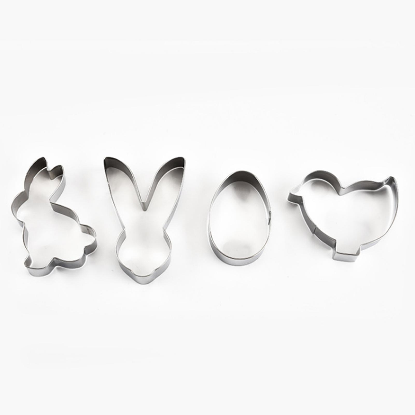 4pcs Stainless Steel Mini Animal Cake Molds Biscuits Mousse Pudding Small Cake Baking Mold Kitchen Tool