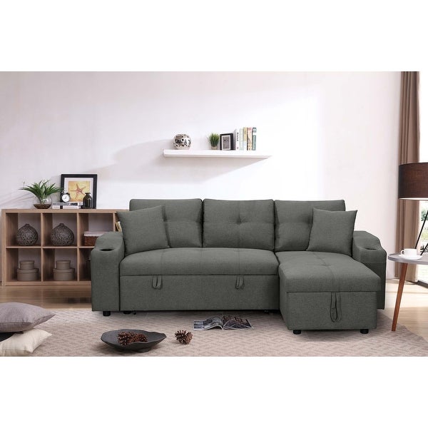 3-Seater L-Shape Sleeper Sofa Bed Convertible Sectional Couch