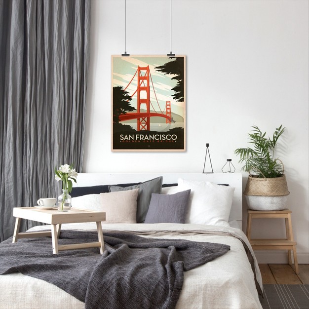 Americanflat Vintage Architecture Golden Gate Bridge By Anderson Design Group Poster Art Print