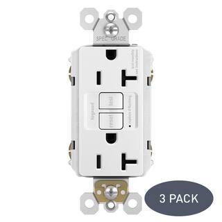 Legrand Radiant 20 Amp 125-Volt Tamper Resistant Self-Test GFCI Duplex Outlet White (3-Pack) 2097TRW3PKCC4