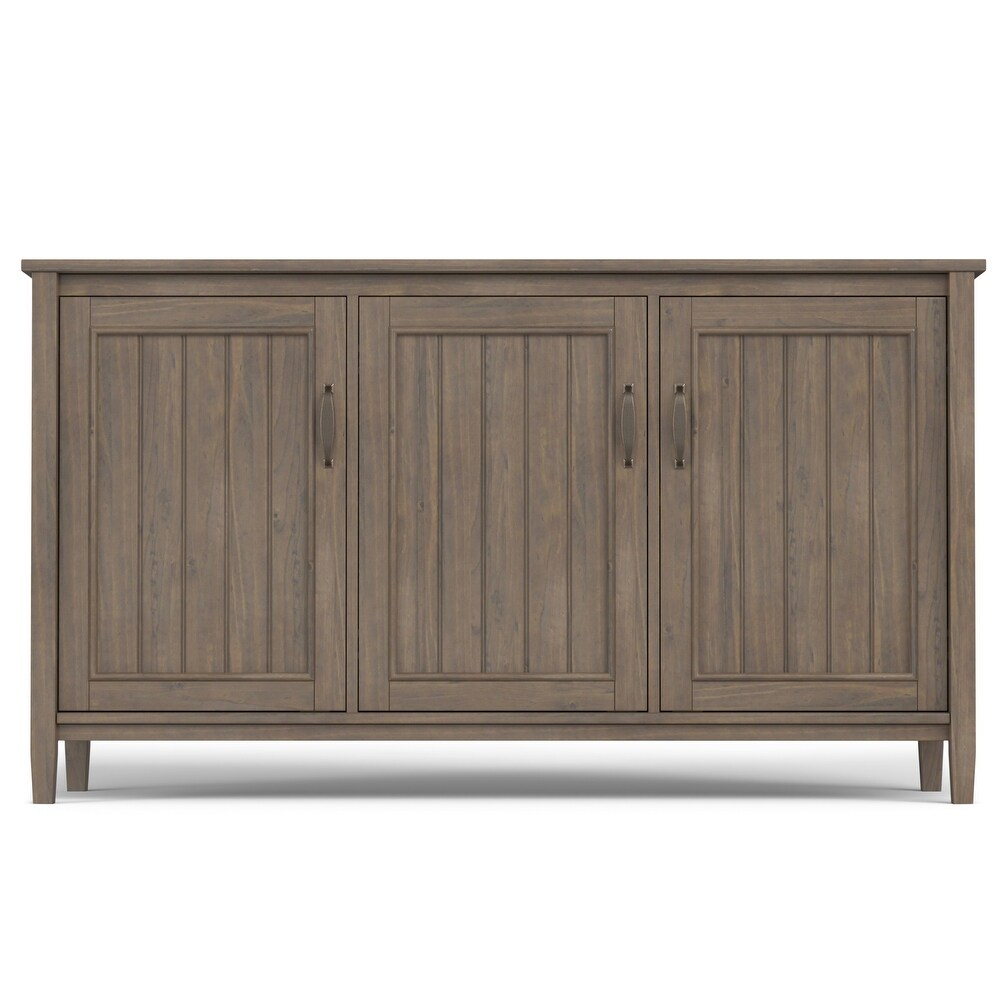 WYNDENHALL Rowan SOLID WOOD 60 inch Wide Contemporary Wide Storage Cabinet in Smoky Brown   18\