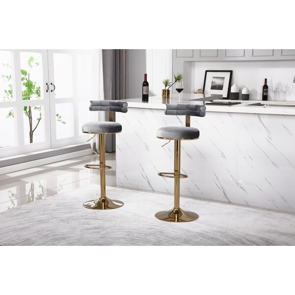 2PCS Bar Stools with Back and Footrest