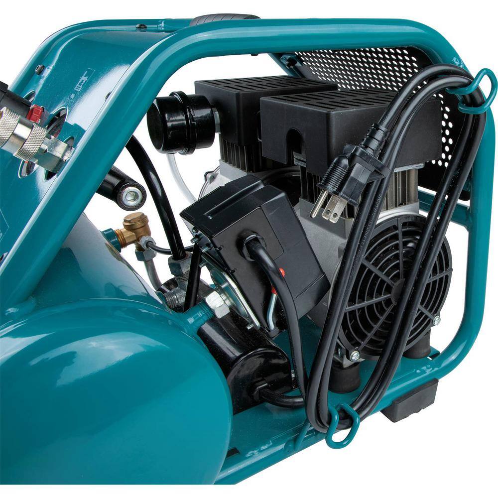 Makita 3 Gal. Quiet Series 1.5 HP Electric Oil-Free Air Compressor with Bonus Pneumatic 2 in. 18-Gauge Brad Nailer MAC320Q-AF506