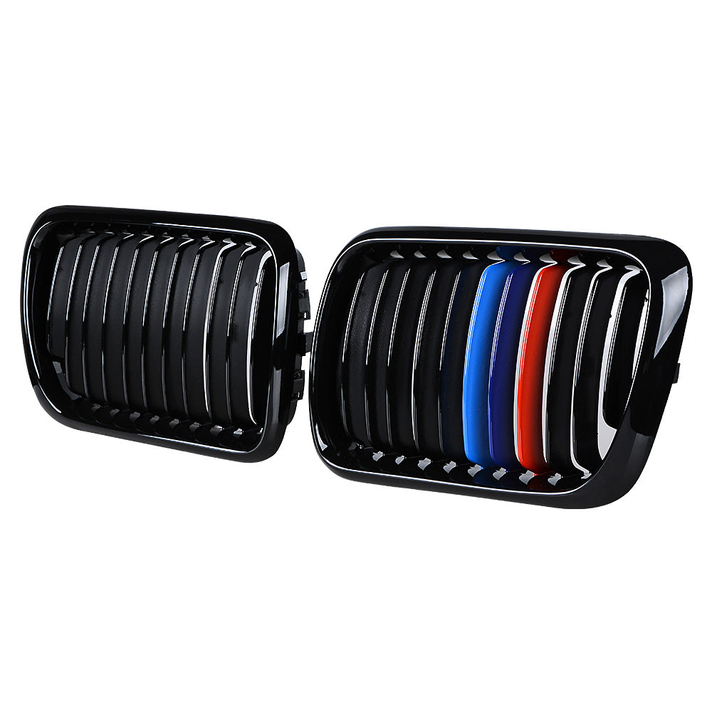 Astra Depot Glossy Black M-Color Car Front Kidney Grilles Grill for BMW E36 318i 323i 1997-1999