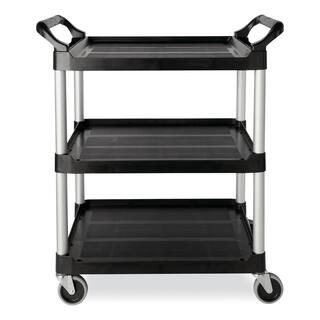 Rubbermaid Commercial Products 300 lb. Holding Capacity Utility Cart with Swivel Casters in Black RCP409100BLA