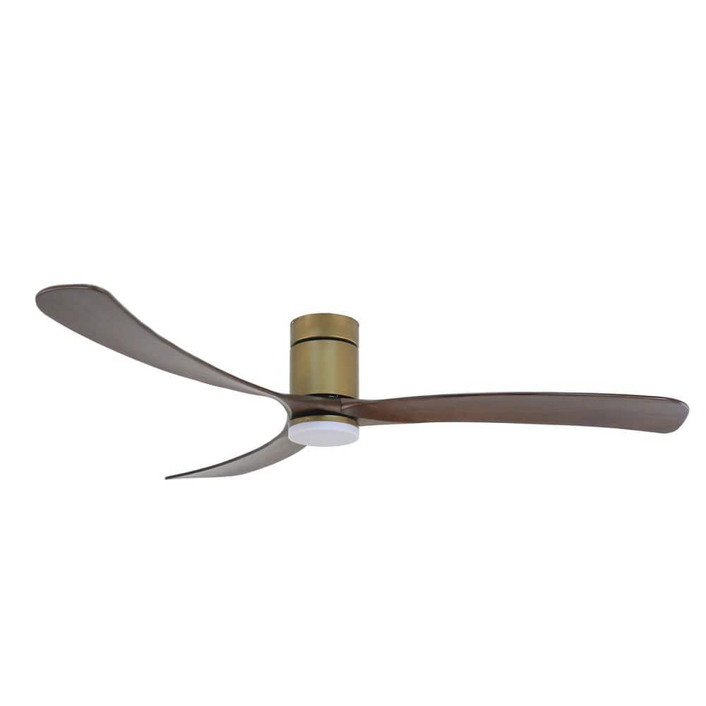 FORNO VOCE Curva 72 in Antique Gold Body and Black Walnut Wood Blade Voice Activated Smart Ceiling Fan