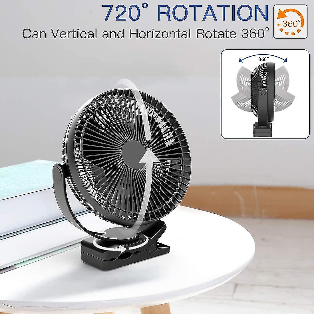 Opolar Portable Fan 10000mah Rechargeable Usb Desk Fan Small Mini Quiet Desktop Fan Compatible Office Home Bedroom，strong Airflow，black