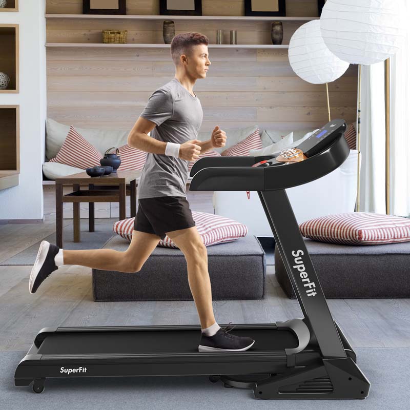 3.75 HP Folding Treadmill with Auto Incline & App Control, Electric Running Jogging Machine for Home Gym