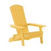 Emma and Oliver All-Weather Poly Resin Folding Adirondack Chair - Patio Chair