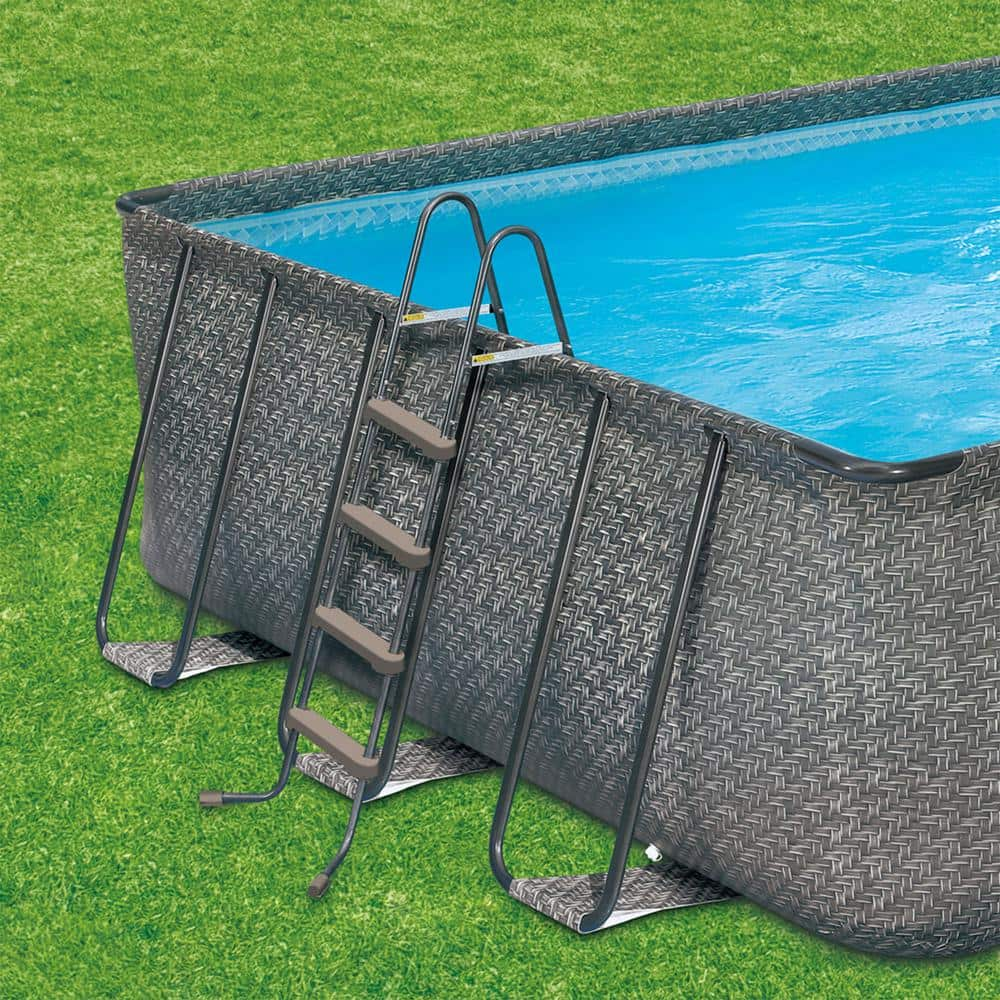 Summer Waves 12 ft. x 24 ft. x 52 in. Rectangle 52 in. D Above Ground Frame Swimming Pool Set P42412521