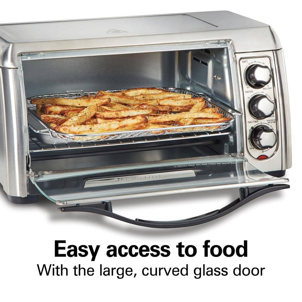 Hamilton Beach Sure Crisp 1400 W 6-Slice Stainless Steel Toaster Oven with Air Fry 31323