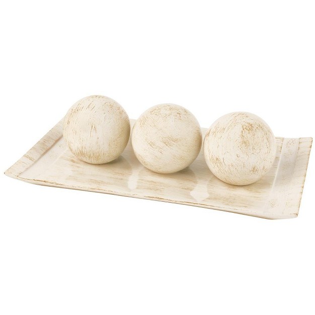 Creative Scents Rustic Luxe Decorative Tray And 3 Ball Set