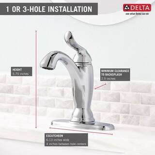 Delta Linden Single Hole Single-Handle Bathroom Faucet with Metal Drain Assembly in Champagne Bronze 594-CZMPU-DST