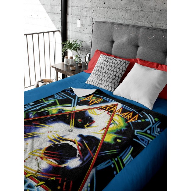 Def Leppard Blanket Hysteria Album Cover Music Band Fleece Throw Blanket Multicoloured