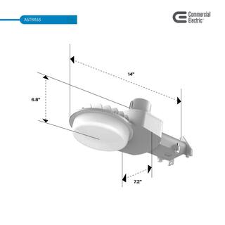 Commercial Electric 250W Equivalent Integrated LED Gray Dusk to Dawn Outdoor Area Light 7000 Lumens ASTR55-PC-4K-GR