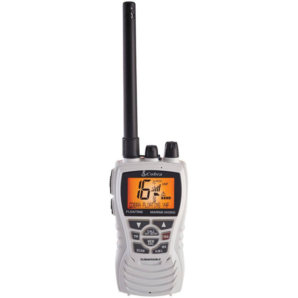 COBRA MARINE Marine 6-Watt Floating VHF Radio White MR HH350 W FLT