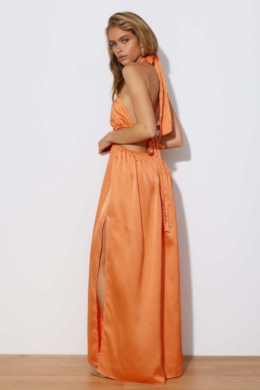 No Cares Midi Dress Orange