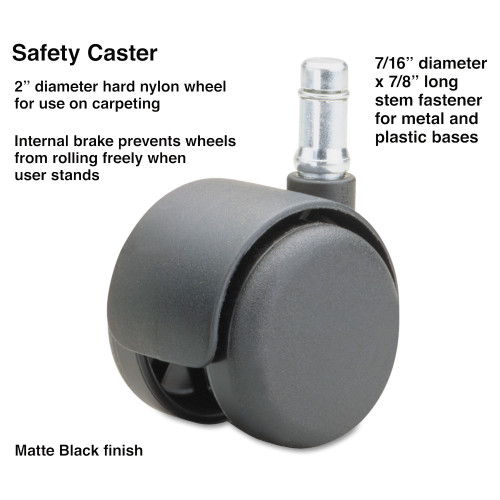 Master Caster Safety Casters， Standard Neck， Grip Ring Type B Stem， 2