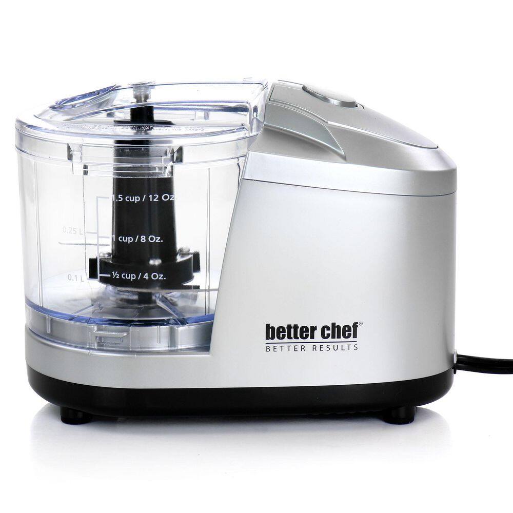 Better Chef 1.5-Cup Safety Lock Compact Chopper Food Processor in Silver 985118697M