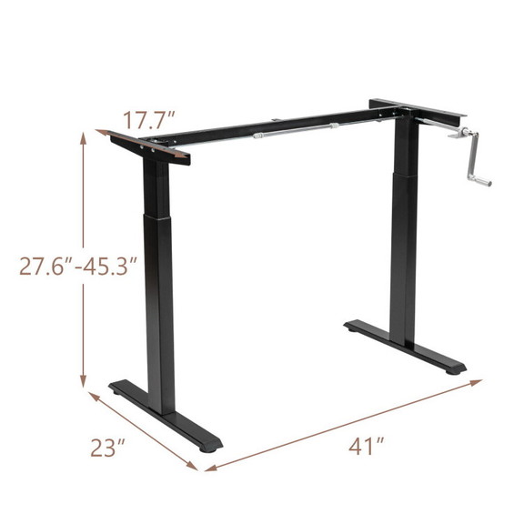 Costway 08564197 Hand Crank Sit to Stand Desk Fram...