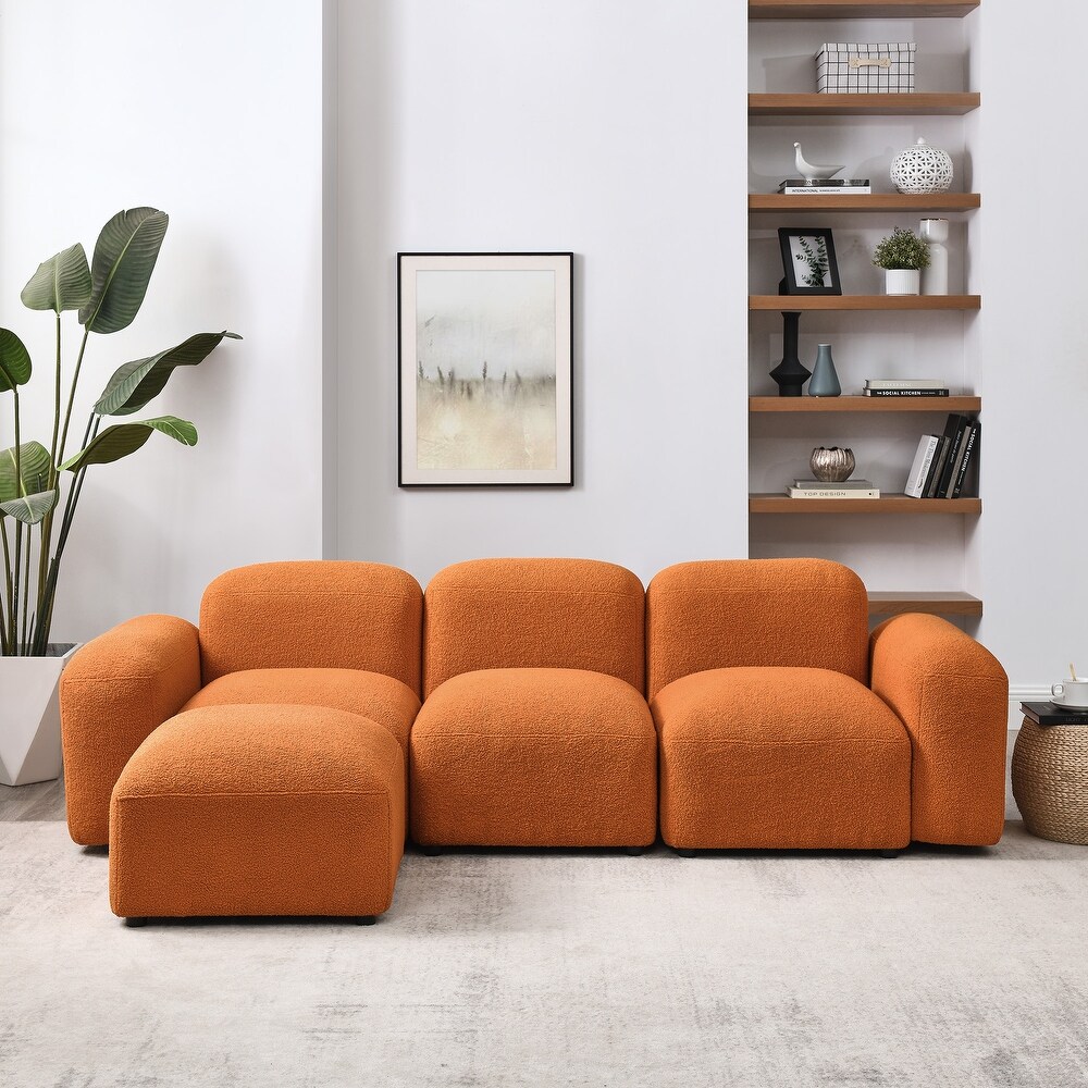 L Shape Modular Sectional Sofa with Ottoman  94.5\